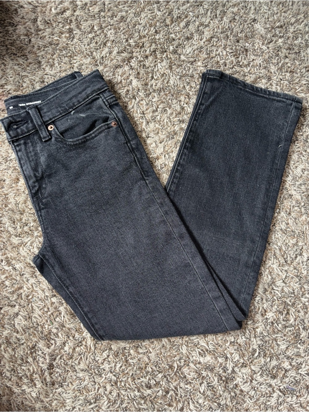 Old Navy Charcoal Black Straight-Leg Women's Jeans